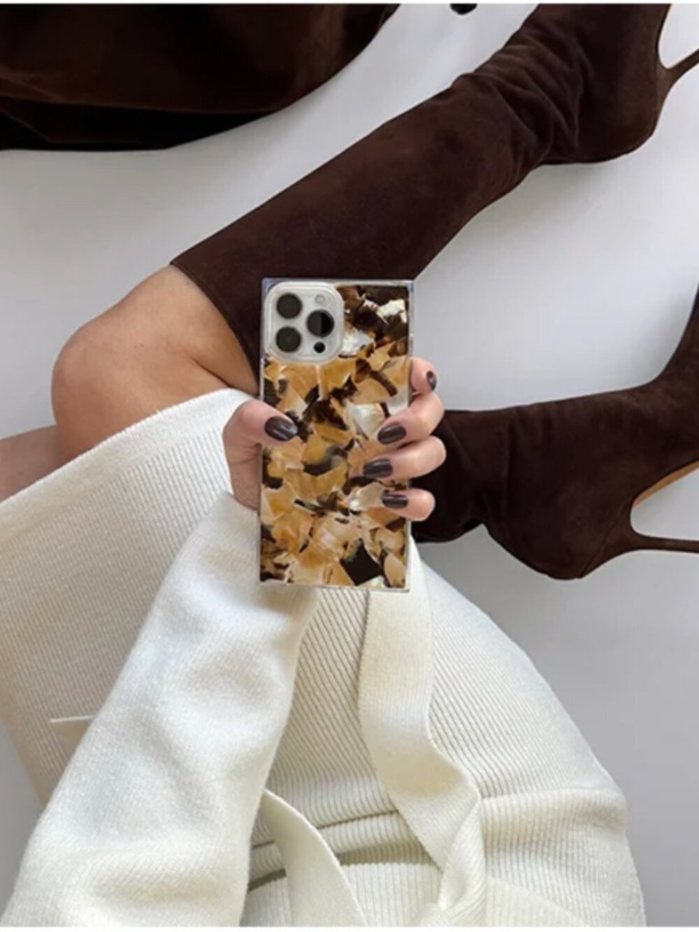 New FLAUNT 17 & 18 Pro Max Iphone Case Brown Abalone Shell (fits both models) - Picture 6 of 6